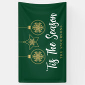 Kerstmis is het seizoen groen goud, witte familie spandoek (Verticaal)