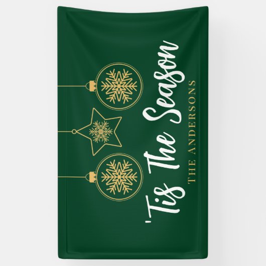 Kerstmis is het seizoen groen goud, witte familie spandoek (Verticaal)