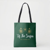 Kerstmis is het seizoen groen goud, witte familie tote bag (Voorkant)