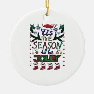 Kerstmis Is Het Seizoen Keramisch Ornament