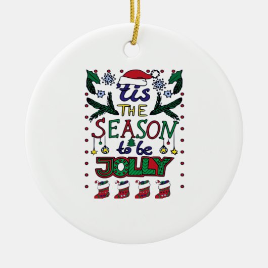 Kerstmis Is Het Seizoen Keramisch Ornament (Voorkant)