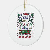 Kerstmis Is Het Seizoen Keramisch Ornament (Links)