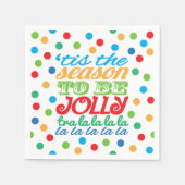 Kerstmis 'is het seizoen kleurrijke papieren serve servetten (Voorkant)