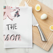 Kerstmis Is het Seizoen Koekjes Heet Chocolade   Theedoek (Quarter Fold)