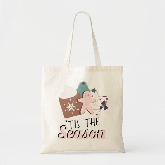 Kerstmis Is het Seizoen Koekjes Heet Chocolade   Tote Bag (Voorkant)