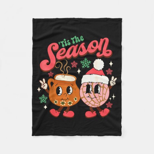 Kerstmis Is Het Seizoen Mexicaanse Concha Pan Dulc Fleece Deken (Voorkant)