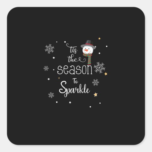 Kerstmis Is Het Seizoen Om Te Fonkel Vierkante Sticker (Voorkant)