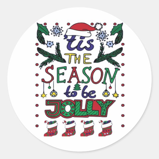 Kerstmis Is Het Seizoen Ronde Sticker (Voorkant)