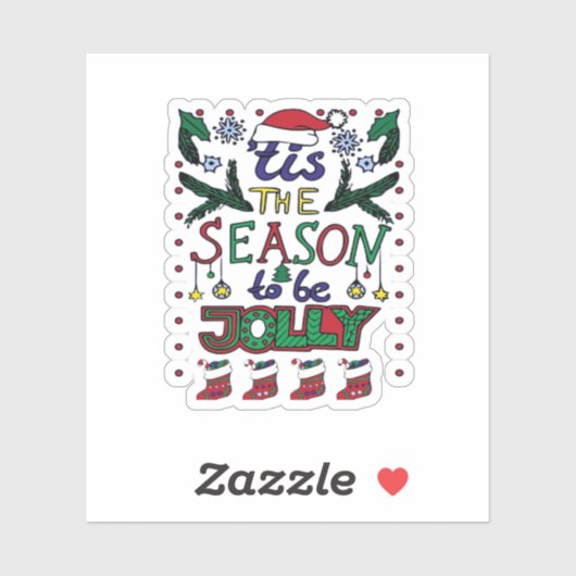 Kerstmis Is Het Seizoen Sticker (Vel)