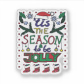 Kerstmis Is Het Seizoen Sticker (Voorkant)