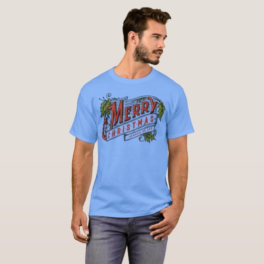 Kerstmis is het seizoen van vreugde vrolijk kerstm t-shirt (Voorkant volledig)