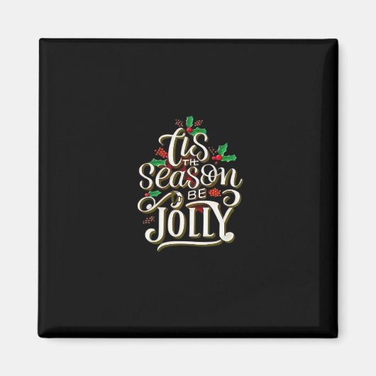 Kerstmis Is Het Seizoen Vrolijk Magneet (Voorkant)
