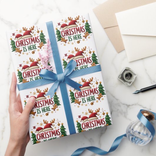 Kerstmis is hier een elegant patroongeschenk cadeaupapier (Geschenken)