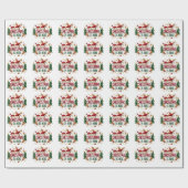 Kerstmis is hier een elegant patroongeschenk cadeaupapier (Vlak)