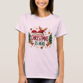 Kerstmis is hier, kerstcadeaus T-shirt (Voorkant)