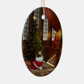 Kerstmis is hier! Sheltie Keramisch Ornament (Rechts)