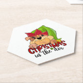 Kerstmis is in de lucht - Bulldog Lovers Kartonnen Onderzetters (Schuin)