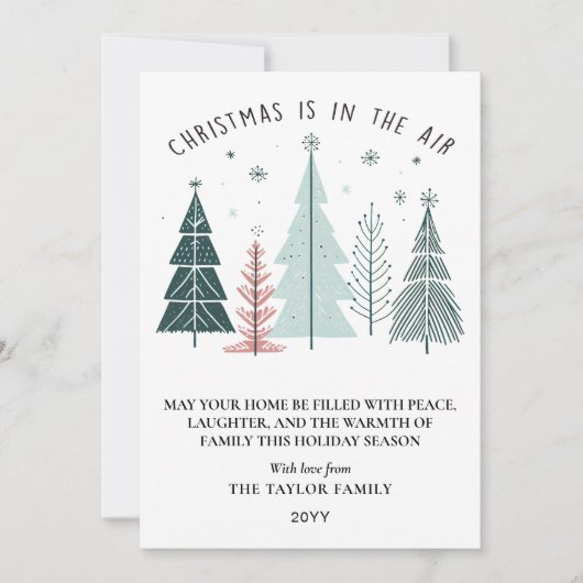 Kerstmis is in de lucht Moderne Boho Feestdagenkaart (Voorkant)