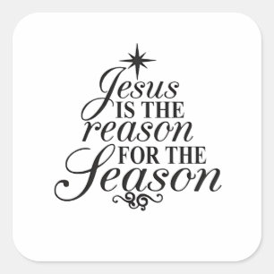 Kerstmis is Jezus Vierkante Sticker