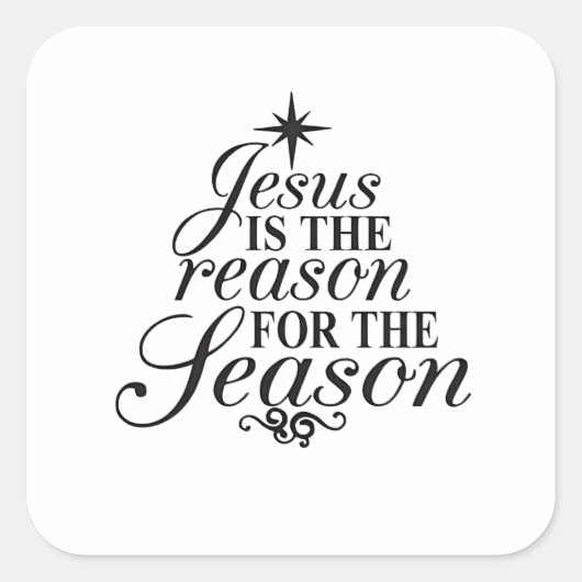 Kerstmis is Jezus Vierkante Sticker (Voorkant)