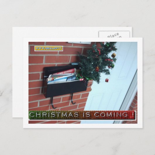 KERSTMIS IS KOMEND BRIEFKAART DOOR JOKEAPPTV TM (Voorkant / Achterkant)