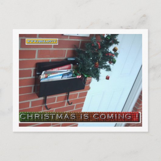 KERSTMIS IS KOMEND BRIEFKAART DOOR JOKEAPPTV TM (Voorkant)