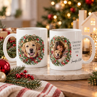 Kerstmis is leuker met mijn hond foto koffiemok
