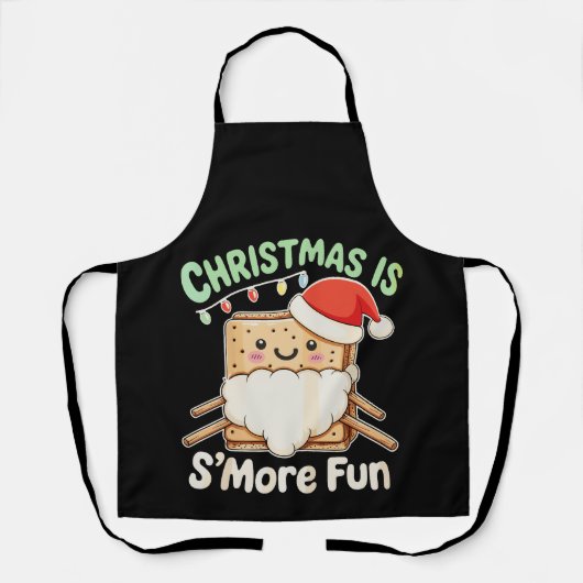 Kerstmis Is Leuker Met S'more Santa Hoed Kamperen Schort (Voorkant)