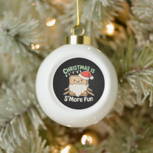 Kerstmis Is Leuker Met S'mores Kerstman Hoed Kampe Keramische Bal Ornament
