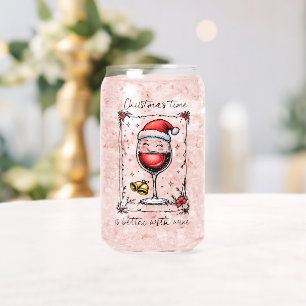 Kerstmis is leuker met wijn blikvorm glas