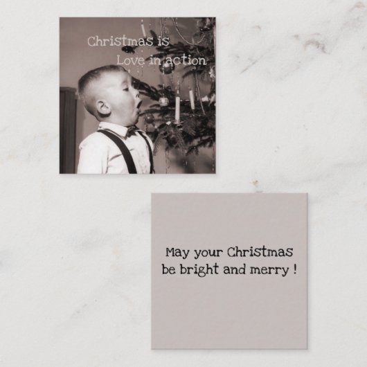 Kerstmis is liefde in actie notitiekaartje (Voorkant / Achterkant)