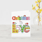 Kerstmis is liefde kaart (Gele Bloem)