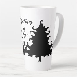 Kerstmis is liefde Zwarte Boom Spreuk Latte Mok