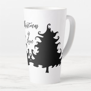 Kerstmis is liefde Zwarte Boom Spreuk Latte Mok