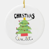 Kerstmis Is Lit Keramische Cirkel Ornament (Achterkant)