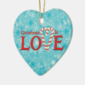 Kerstmis is Love Snowflake Personalized Keramisch Ornament (Links)