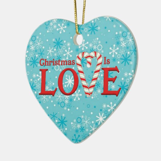 Kerstmis is Love Snowflake Personalized Keramisch Ornament (Links)