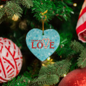 Kerstmis is Love Snowflake Personalized Keramisch Ornament