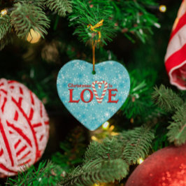 Kerstmis is Love Snowflake Personalized Keramisch Ornament