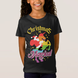 Kerstmis is Magisch Kerstman Ridding Eenhoorn Grap T-shirt