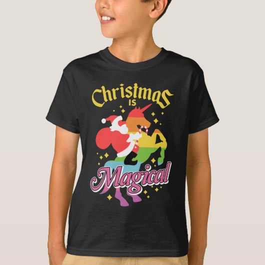 Kerstmis is magische kerststallende unicorn Funny T-shirt (Voorkant)