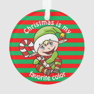 Kerstmis is mijn favoriete kleurencute Elf Ornament