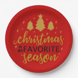 Kerstmis is mijn favoriete Word Art Papieren Bordje