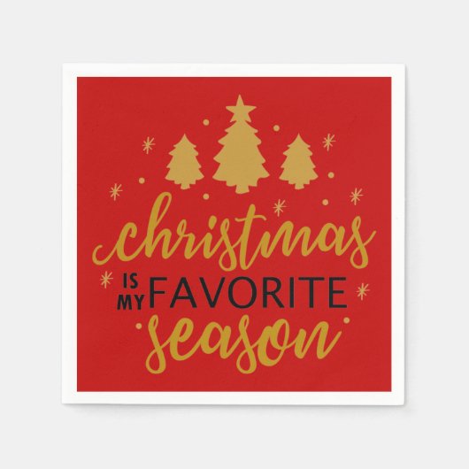 Kerstmis is mijn favoriete Word Art Servet (Voorkant)