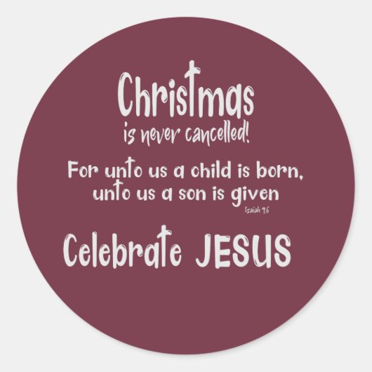 Kerstmis is nooit geannuleerd ronde sticker (Voorkant)