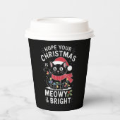Kerstmis is Poeslief en Helder Katten Kerstmis Papieren Bekers (Voorkant)