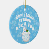 Kerstmis is sneeuwfeest keramisch ornament (Rechts)