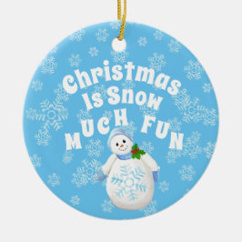 Kerstmis is sneeuwfeest keramisch ornament