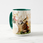 Kerstmis is voor de mok van de vogelkoffie met Big (Voorkant links)