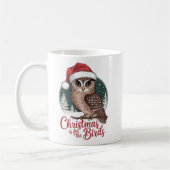 "Kerstmis is voor de vogels - Holiday Owl Art" Koffiemok (Links)